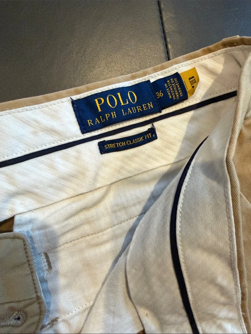 Polo by Ralph Lauren Men's Khaki Embroidered Polo Player Shorts